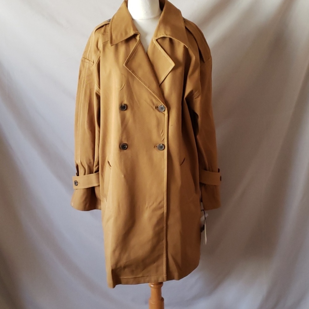 New Something Navy Mustard Oversize Coat